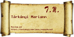 Tárkányi Mariann névjegykártya