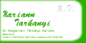 mariann tarkanyi business card