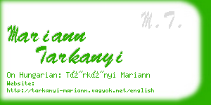 mariann tarkanyi business card